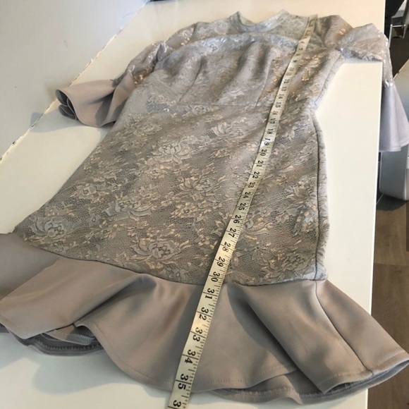 Chi Chi London Tulle Lace Prom Midi Dress - Grey - Picture 7 of 16